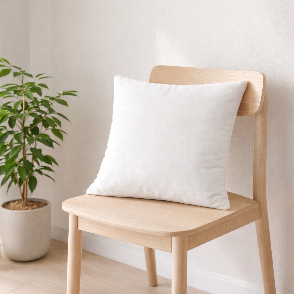 White Plain Velvet Cushion for Sofa | Soft Premium Velvet Cushion Home Decor
