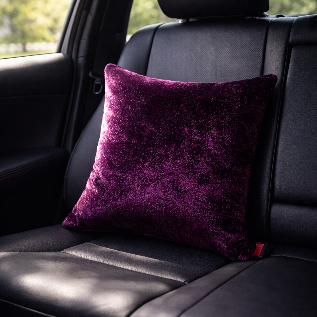 Wine Plain Velvet Cushion for Sofa | Soft Premium Velvet Cushion Home Decor