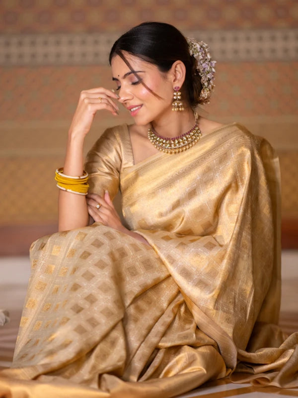 Regal Allure Banarasi Soft Silk Saree with Gold Zari